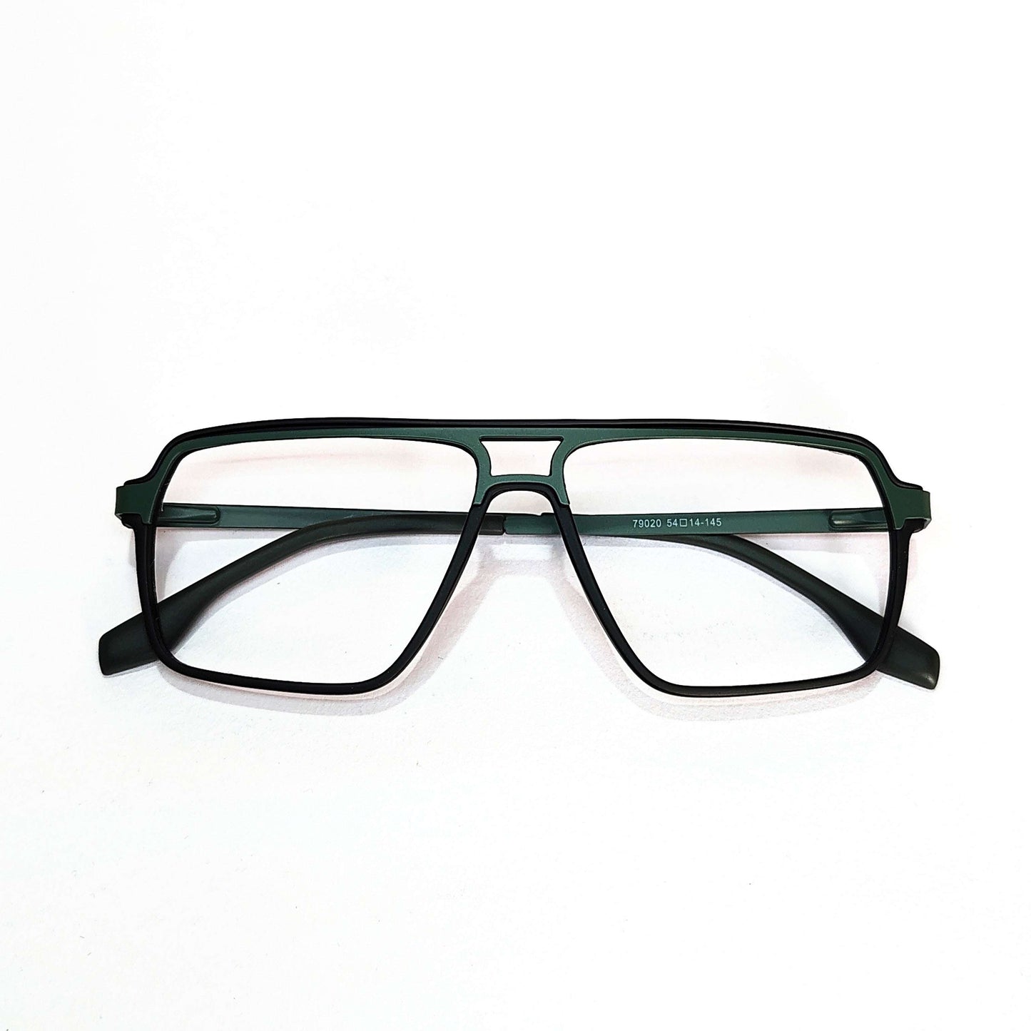 Full rim rectangular dark green and black