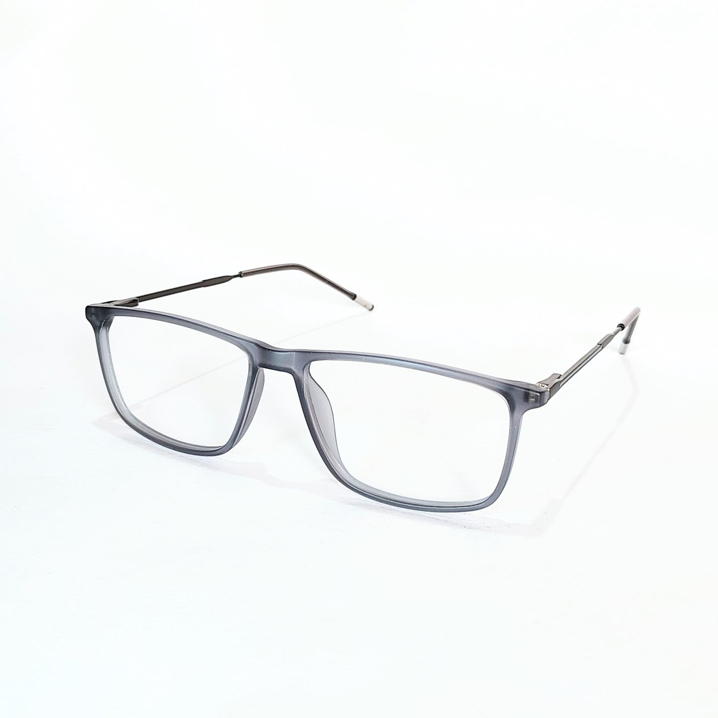 Full Rim Rectangle Matte Grey Transparent