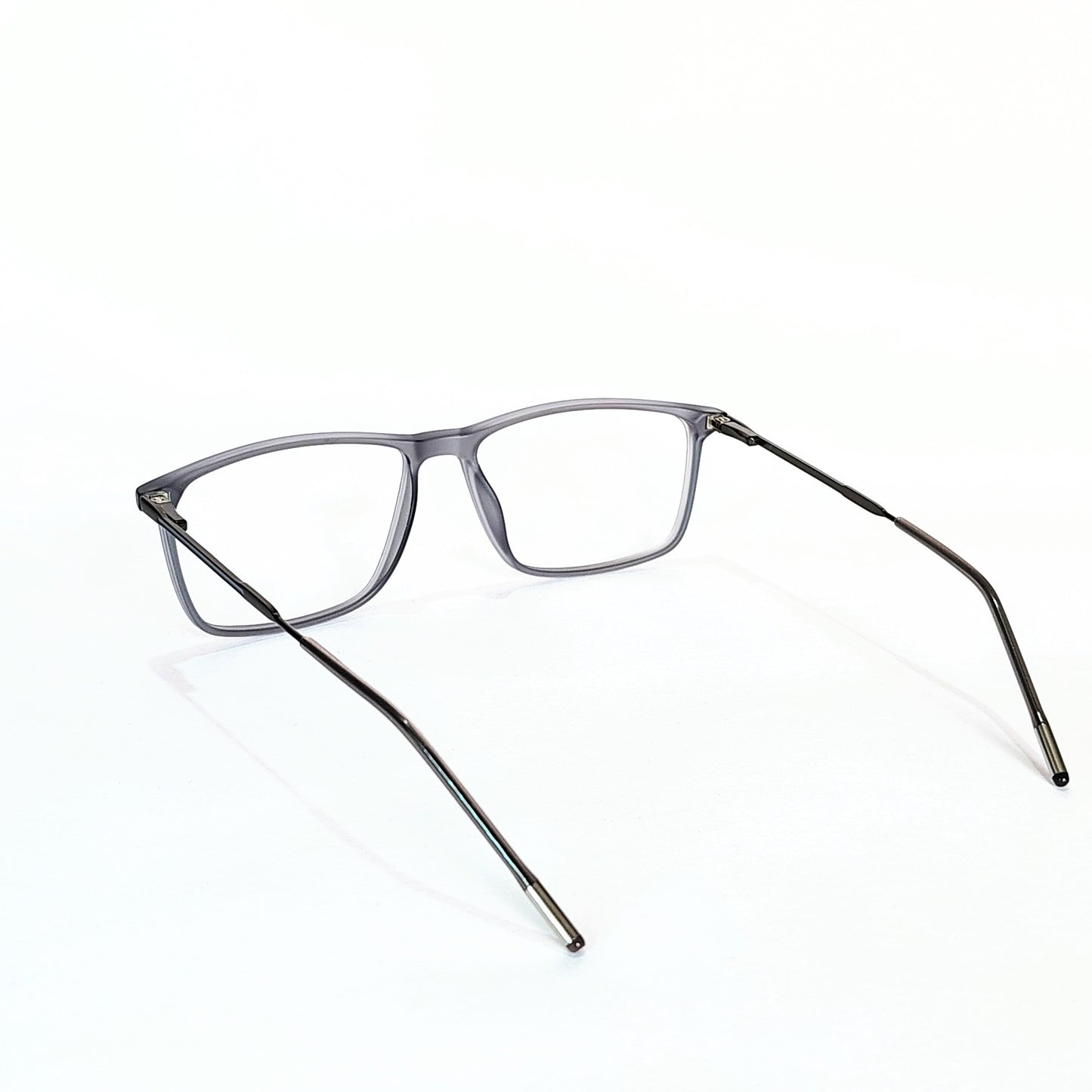 Full Rim Rectangle Matte Grey Transparent