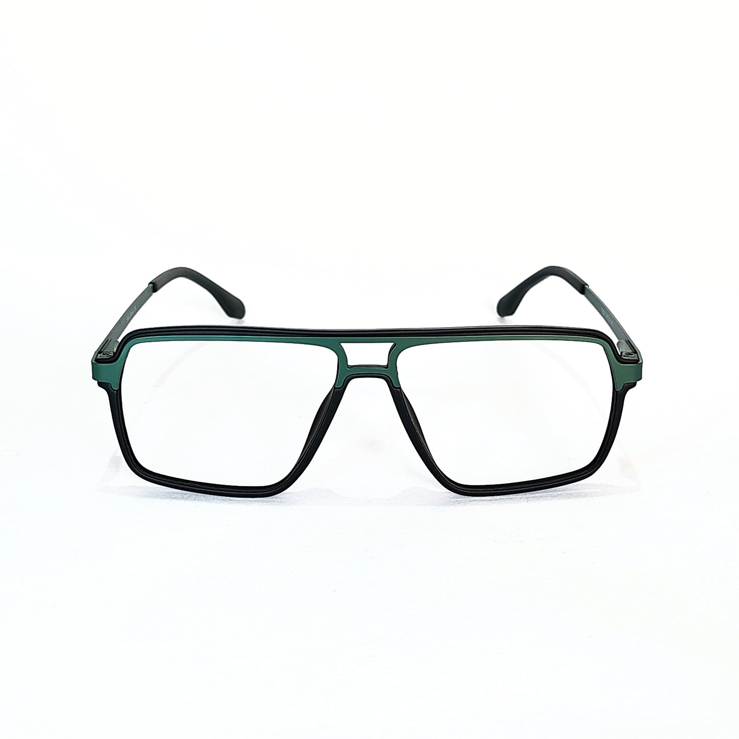Full rim rectangular dark green and black