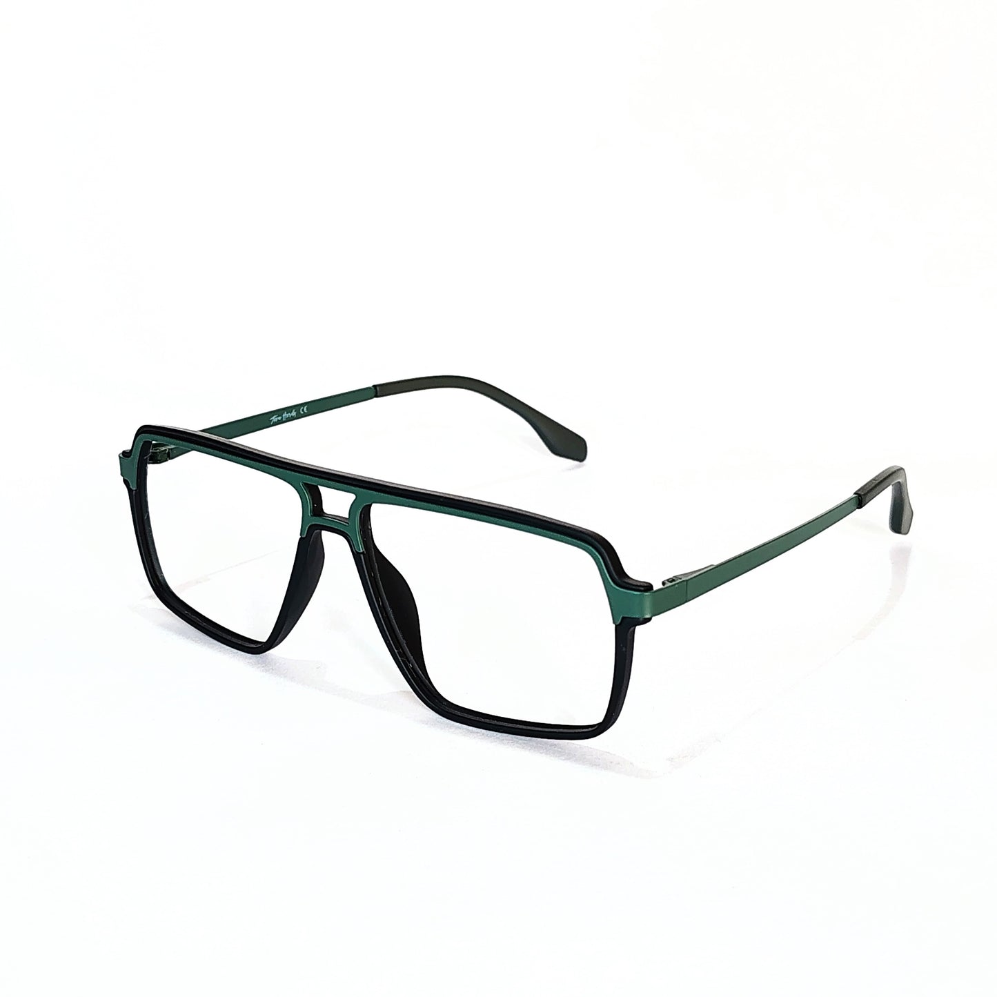 Full rim rectangular dark green and black