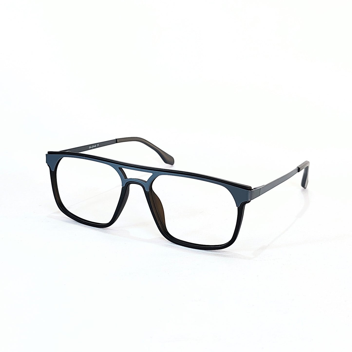 Full rim rectangular blue and black side metal