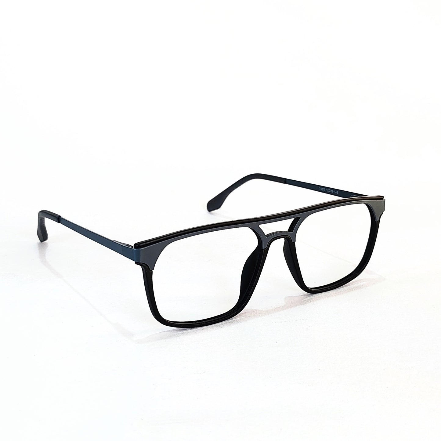Full rim rectangular blue and black side metal