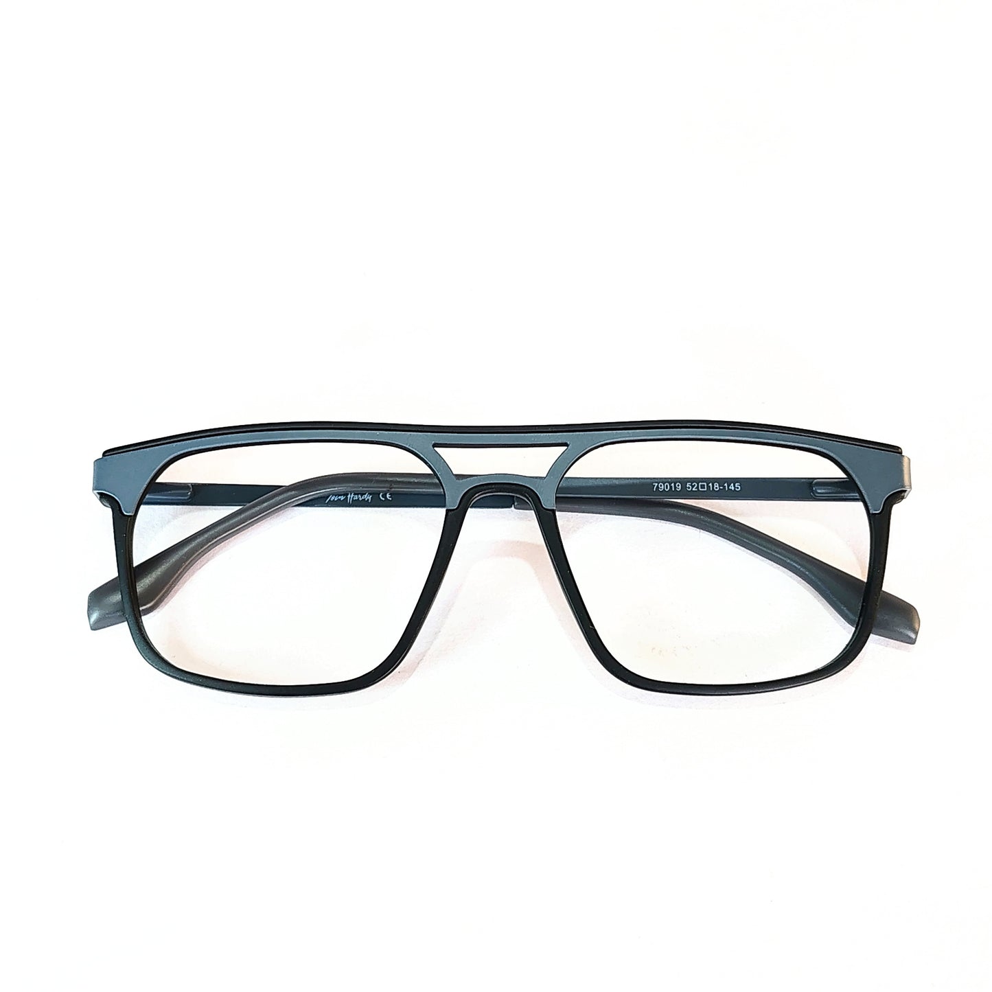 Full rim rectangular blue and black side metal