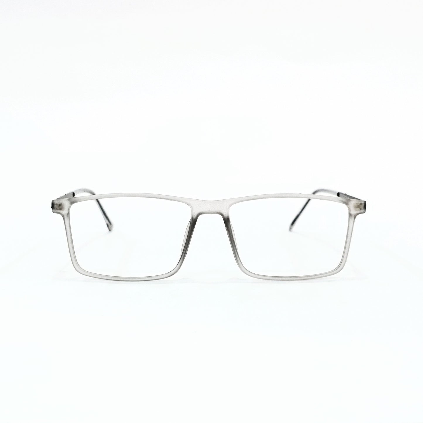 Full Rim Rectangle Matte Transparent Grey