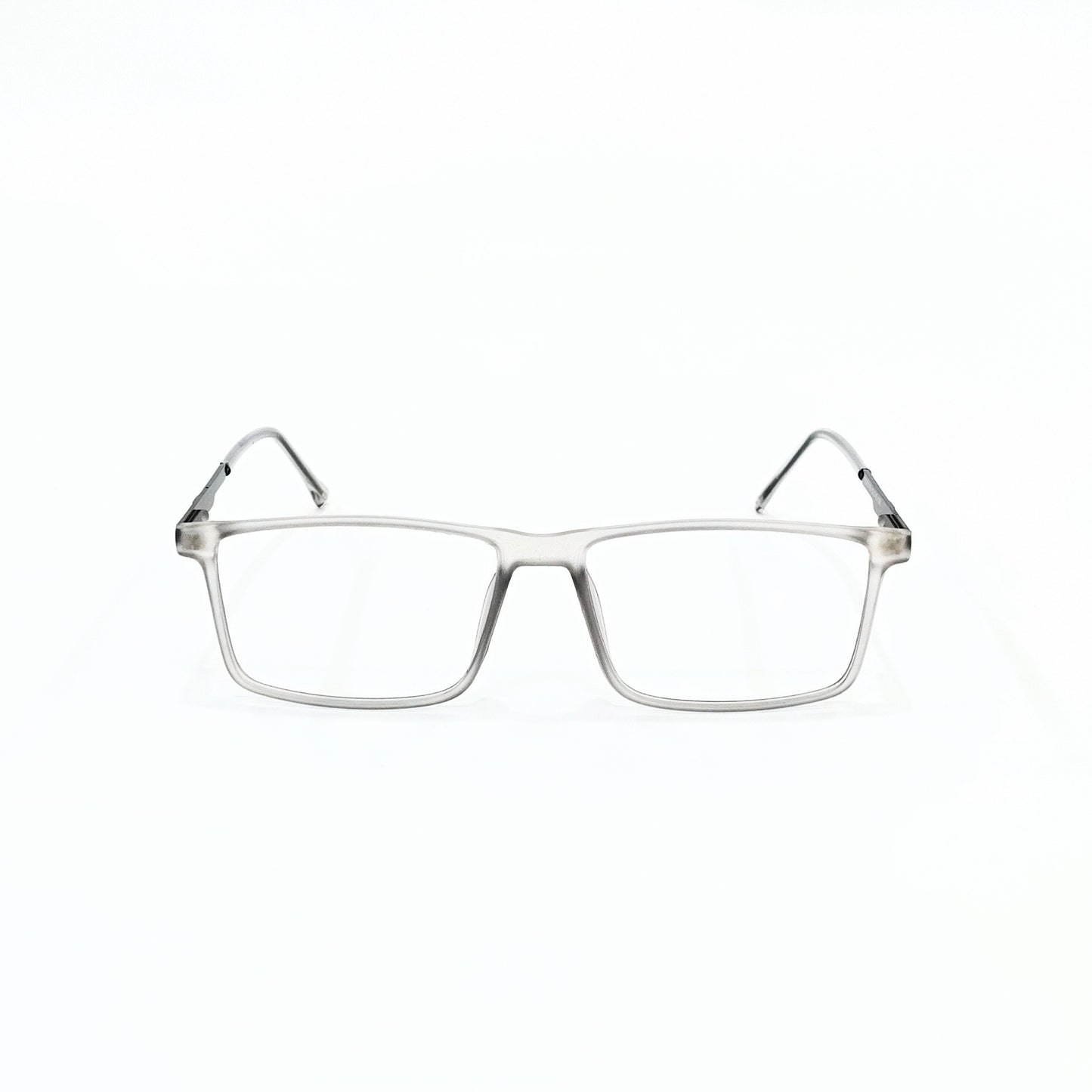 Full Rim Rectangle Matte Transparent Grey
