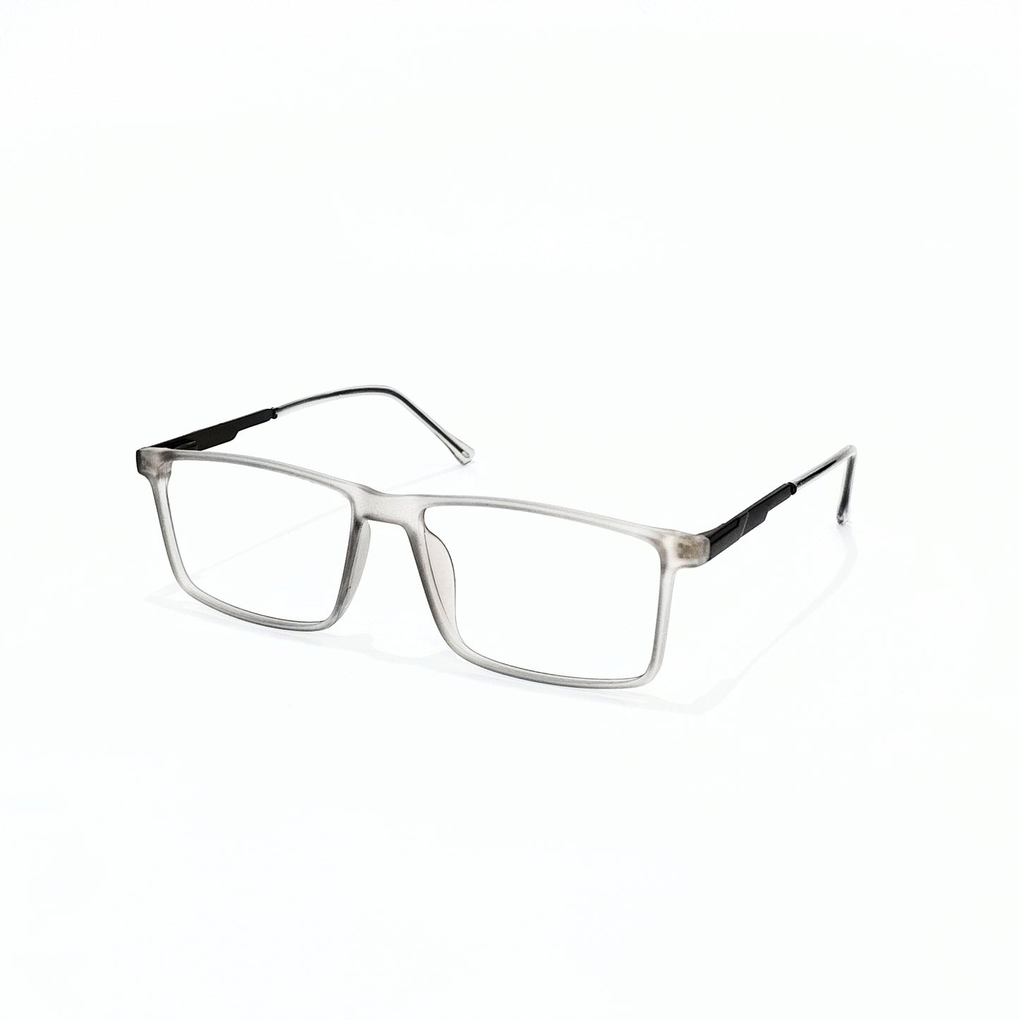 Full Rim Rectangle Matte Transparent Grey