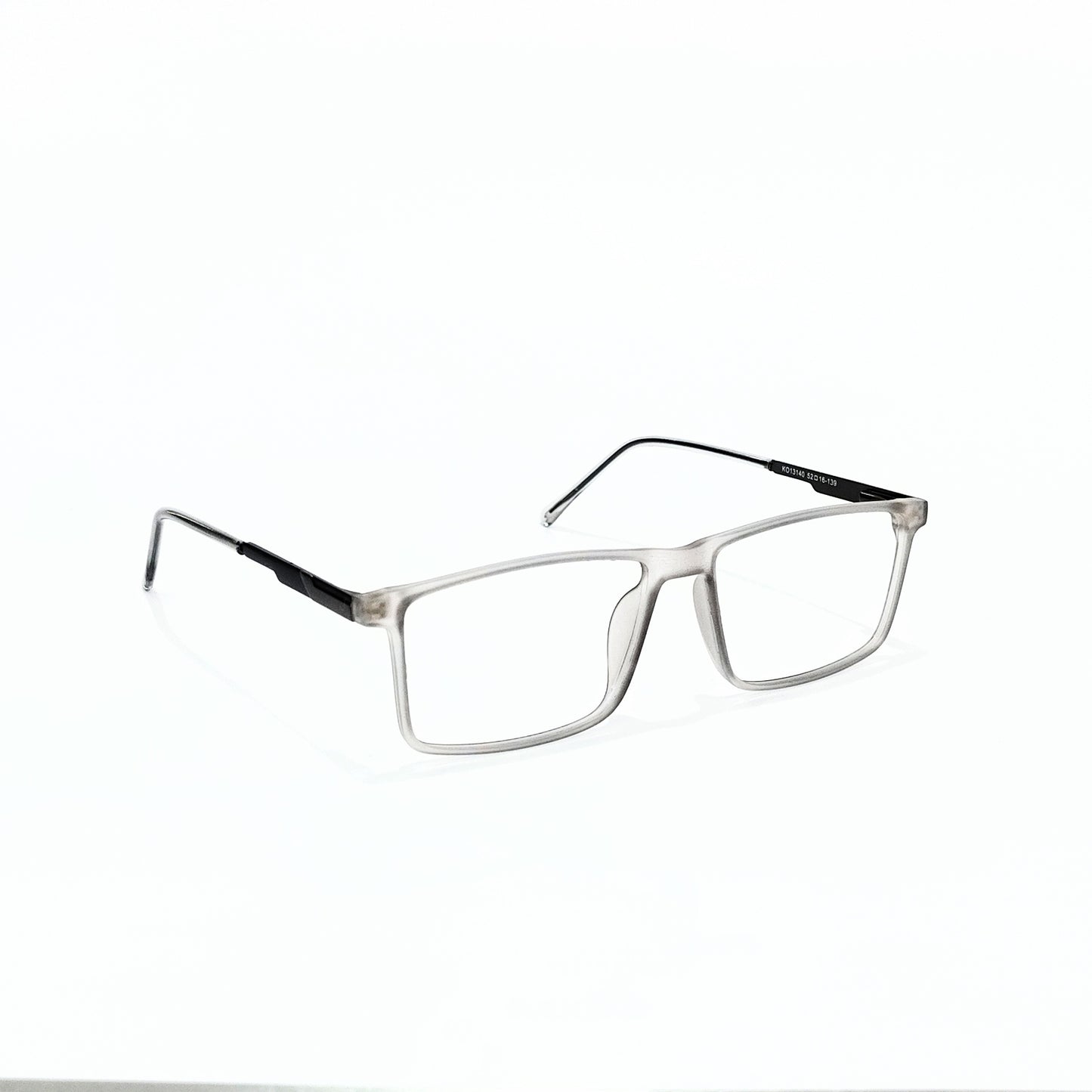 Full Rim Rectangle Matte Transparent Grey