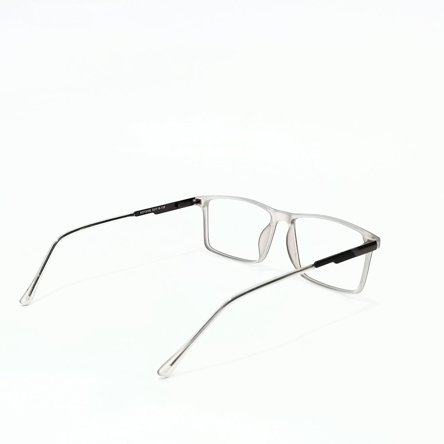 Full Rim Rectangle Matte Transparent Grey