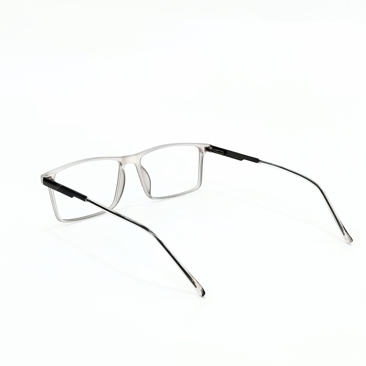 Full Rim Rectangle Matte Transparent Grey