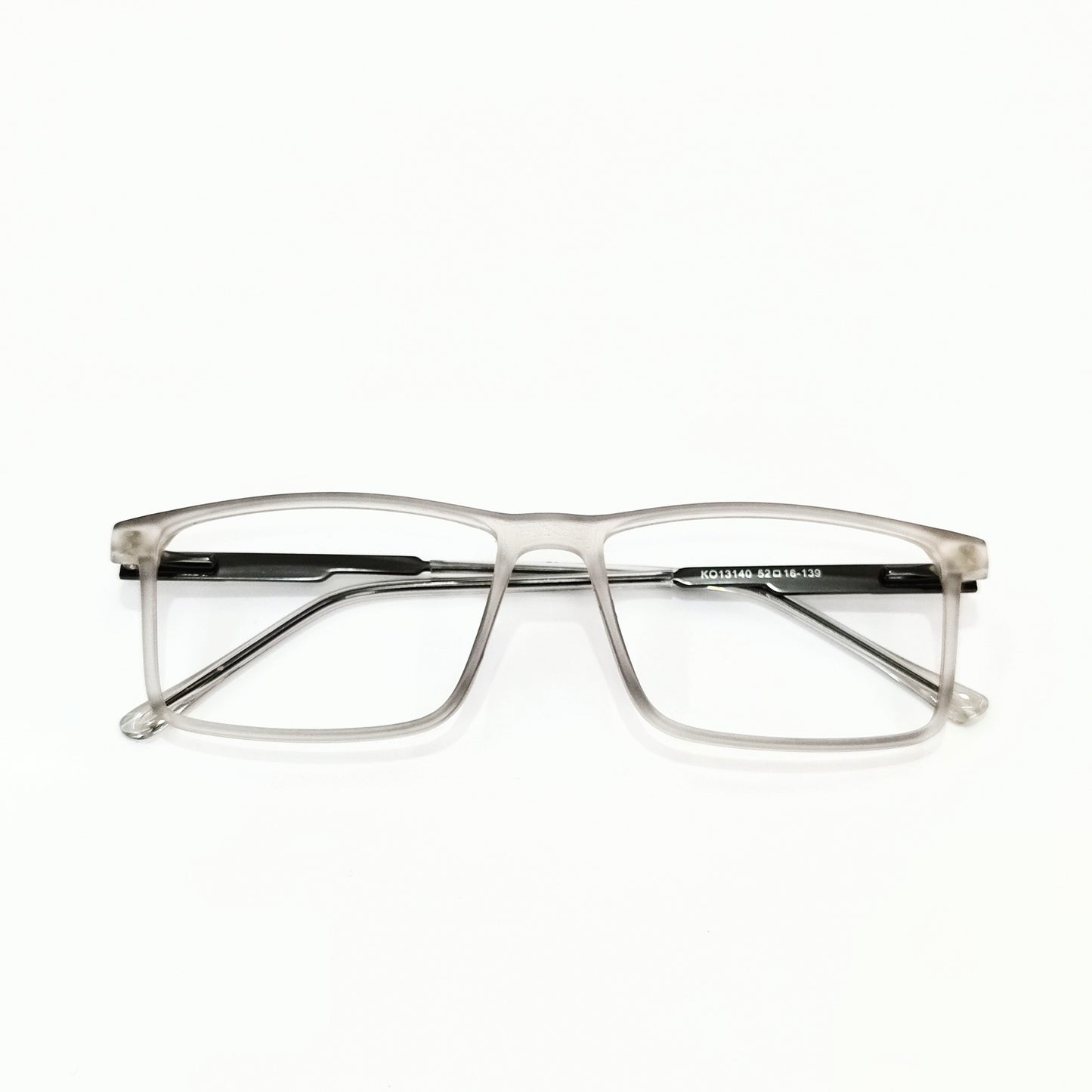 Full Rim Rectangle Matte Transparent Grey