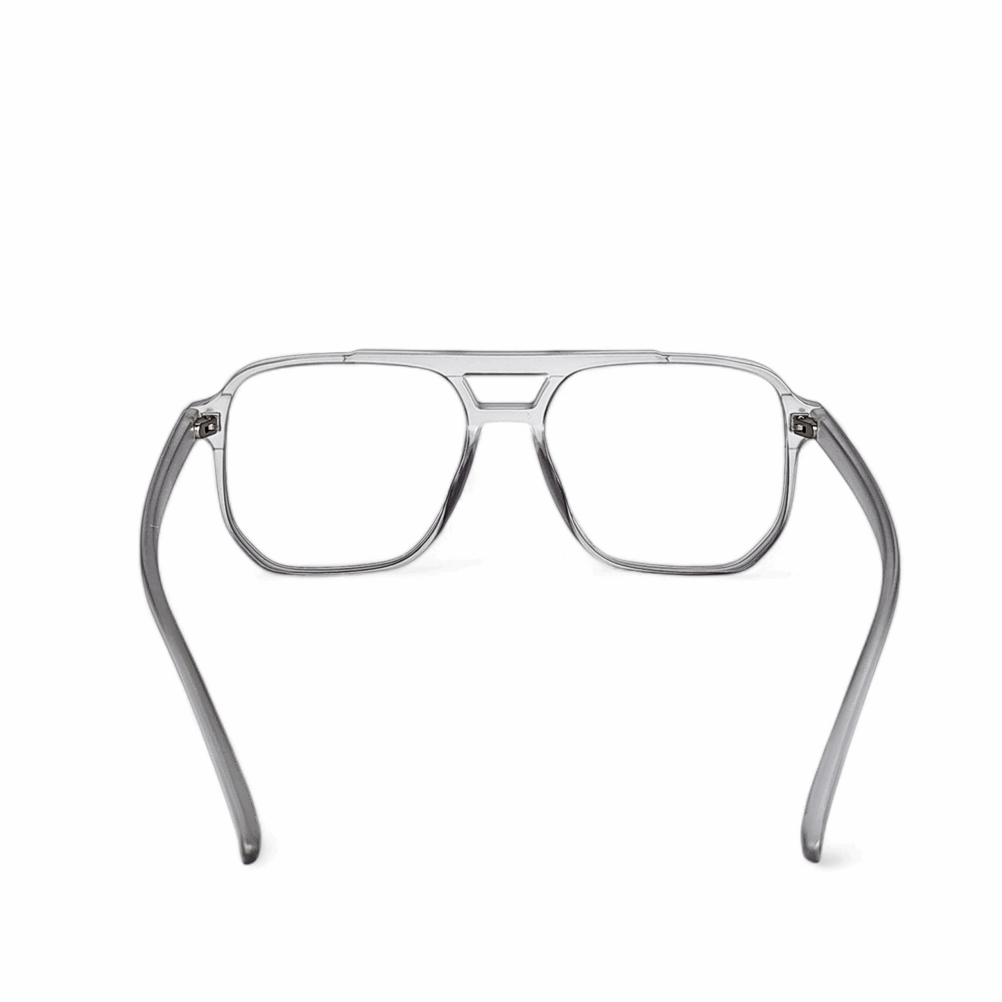 Full rim square matte transparent grey