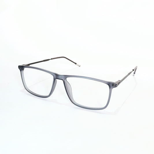 Full Rim Rectangle Matte Grey Transparent