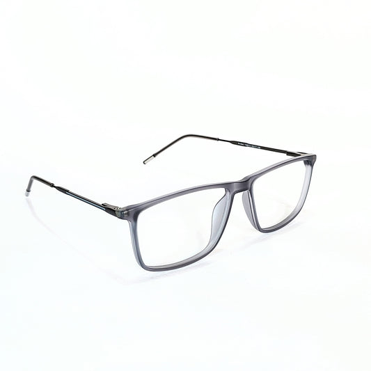 Full Rim Rectangle Matte Grey Transparent