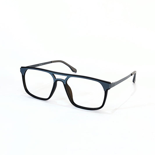 Full rim  rectangular blue and black side metal