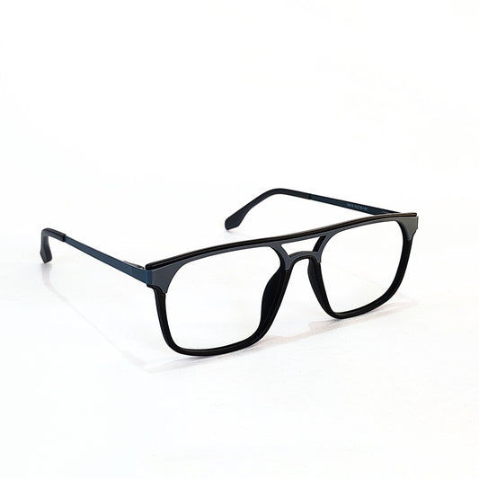 Full rim  rectangular blue and black side metal