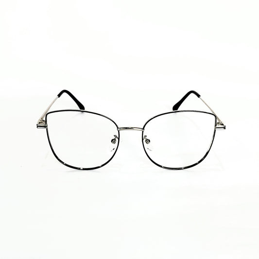Full rim metal cat eye silver