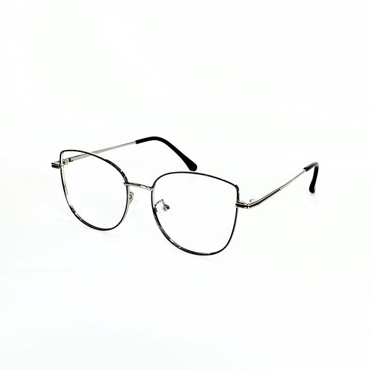 Full rim metal cat eye silver