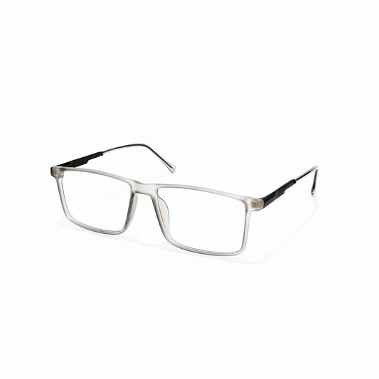 Full Rim Rectangle Matte Transparent Grey