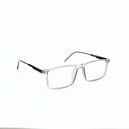 Full Rim Rectangle Matte Transparent Grey
