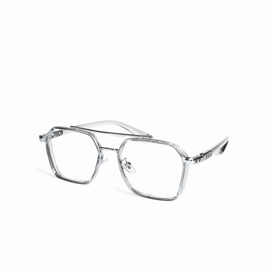 Full rim Wayfarer transparent grey and silver