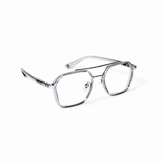 Full rim Wayfarer transparent grey and silver