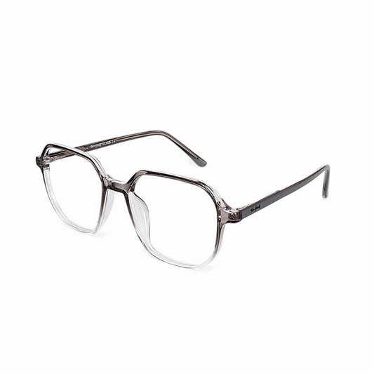 Full Rim Hexagon Transparent Grey
