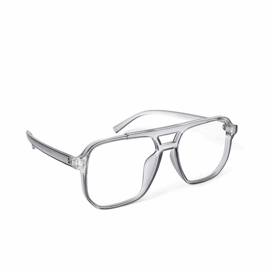 Full rim square matte transparent grey