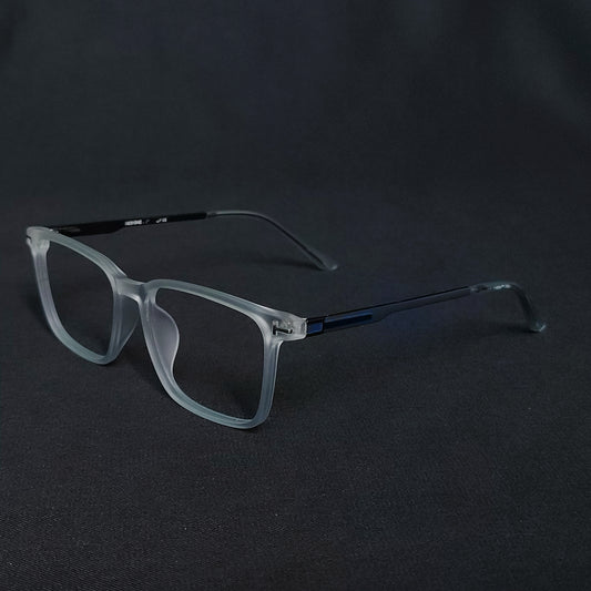 Full Rim Matte Light Blue Transparent Rectangle