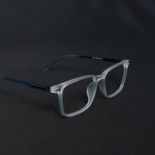 Full Rim Matte Light Blue Transparent Rectangle